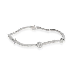 Birks Diamond Flower Bracelet in 18K White Gold 089 CTW Louis Vuitton Lockit PM Suhali Handbag Black