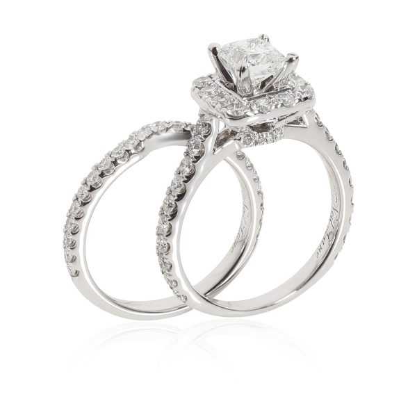 Neil Lane Halo Princess Diamond Engagement Set in 14K White Gold 25 CTW Neil Lane Halo Princess Diamond Engagement Set in 14K White Gold 25 CTW