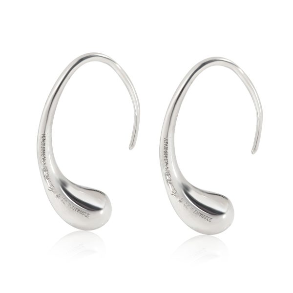 108818 sv Tiffany Elsa Peretti Elongated Teardrop Threader Earrings in Sterling Silver