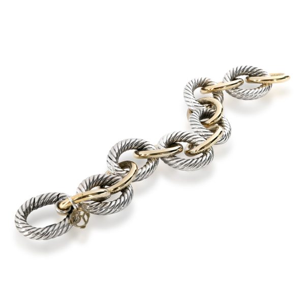 108881 pv David Yurman Oval Link Bracelet in 18K Yellow GoldSterling Silver