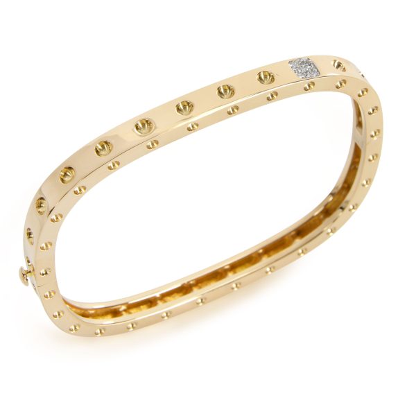 108975 pv Roberto Coin Pois Moi Diamond Bangle in 18K Yellow Gold 007 CTW