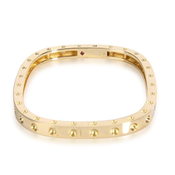 108975 sv Roberto Coin Pois Moi Diamond Bangle in 18K Yellow Gold 007 CTW