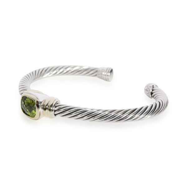 108978 sv David Yurman Noblesse Peridot Bangle in 14K Yellow Gold Sterling Silver