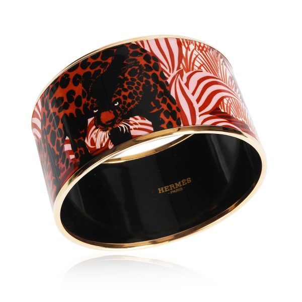 108982 av Hermès Jungle of Eden Rose Couture XL Gold Plated Bangle