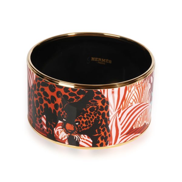 Hermès Jungle of Eden Rose Couture XL Gold Plated Bangle Hermès Jungle of Eden Rose Couture XL Gold Plated Bangle