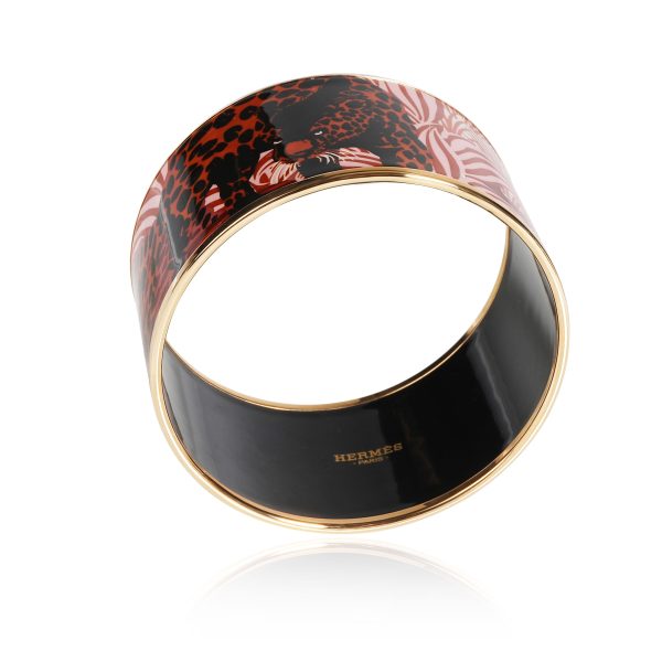 108982 pv Hermès Jungle of Eden Rose Couture XL Gold Plated Bangle