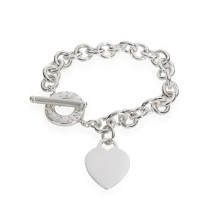 Tiffany Co Heart Tag Toggle Bracelet in Sterling Silver Cart