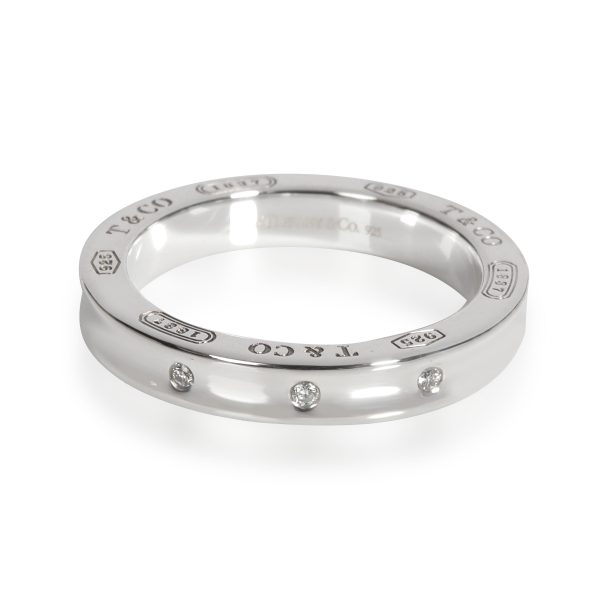 Tiffany Co Tiffany 1837 Band with Diamonds in Sterling Silver 003 CTW Tiffany Co Tiffany 1837 Band with Diamonds in Sterling Silver 003 CTW