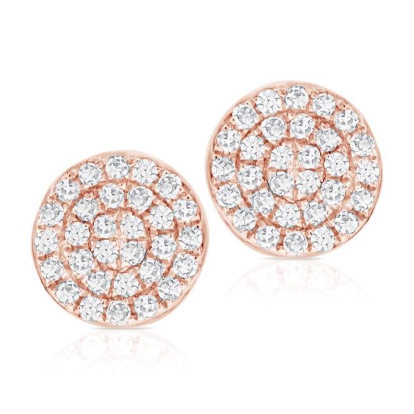 109331 sv cc6e97d7 cb7a 4dd1 b254 fa6e11281033 Pave Diamond Disc Stud Earrings 14kt Rose Gold 15 ctw