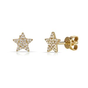 Diamond Star Earrings in 14k Yellow Gold 15 ctw Christian Louboutin Shoulder Bag Nylon Black