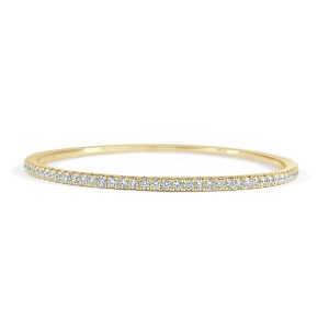 Diamond Bangle in 14K Yellow Gold 100 ctw Louis Vuitton Monogram Papillon 26 Handbag Brown