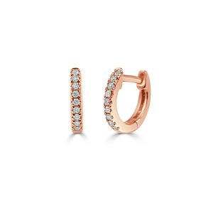 Diamond Huggie Earrings in 14K Rose Gold 005 Ctw Louis Vuitton Damier Vavin PM Brown Damier Canvas