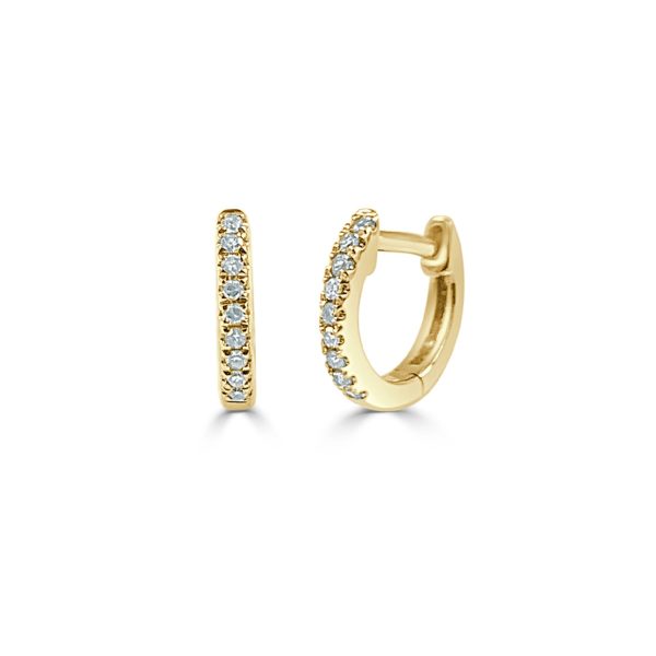 Diamond Huggie Earrings in 14KT Yellow Gold 005 ctw Diamond Huggie Earrings in 14KT Yellow Gold 005 ctw