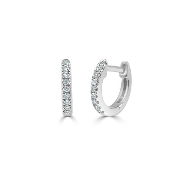 Diamond Huggie Earrings in 14KT White Gold 005 ctw Diamond Huggie Earrings in 14KT White Gold 005 ctw