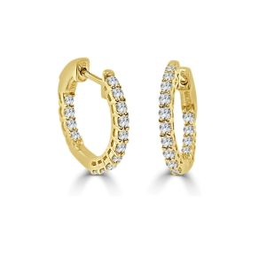 14k Yellow Gold Diamond Hoop Earrings Gucci GG Supreme Small Ophidia Tote Bag