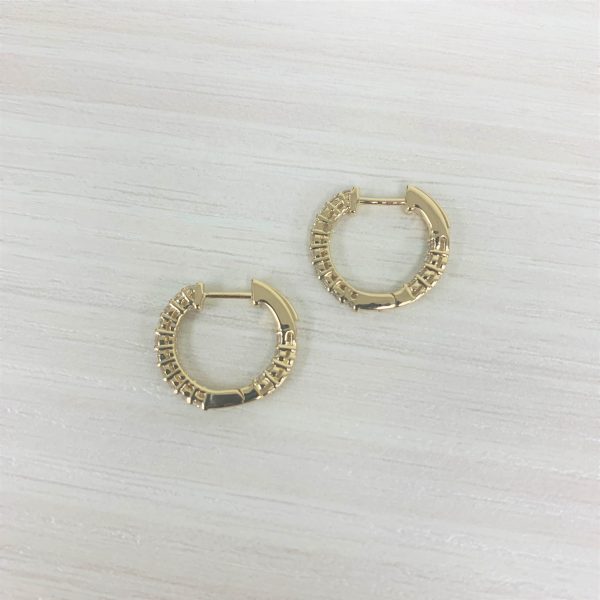 12 Ctw 14k Yellow Gold Diamond Hoop Earrings 12 Ctw