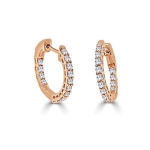 14k Rose Gold Diamond In Out Hoop Earrings Louis Vuitton Monogram Pochette Accessoire Shoulder Bag