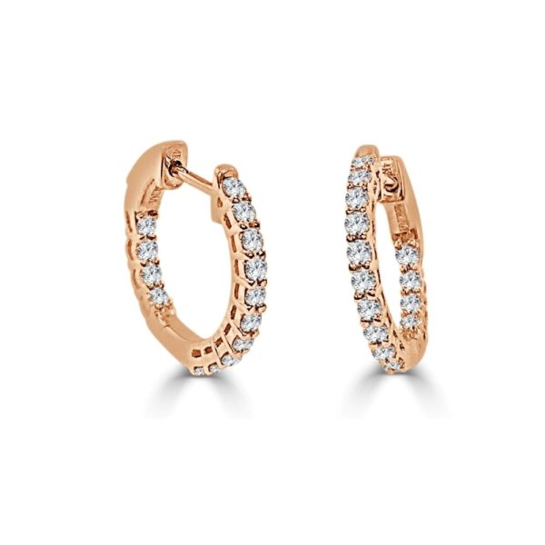 14k Rose Gold Diamond In Out Hoop Earrings 14k Rose Gold Diamond In Out Hoop Earrings 12 CTW