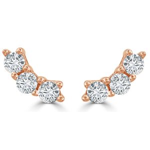 14k Rose Gold Diamond Stud Earrings 14k Rose Gold Diamond Stud Earrings