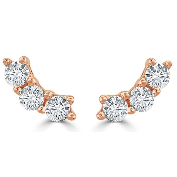 14k Rose Gold Diamond Stud Earrings 14k Rose Gold Diamond Stud Earrings