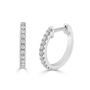 14k White Gold Diamond Huggie Earrings 14k White Gold Diamond Huggie Earrings