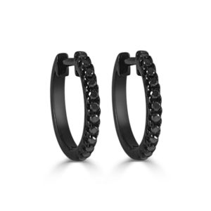 14k Black Gold Diamond Huggie Earrings Sabrina Designs 14k Black Gold Diamond Huggie Earrings