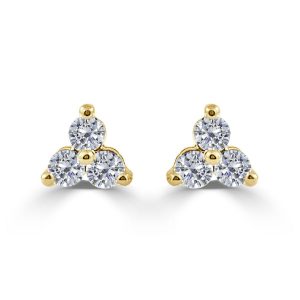 14k Yellow Gold 14 Ctw Trio Diamond Stud Earrings 14k Yellow Gold 14 Ctw Trio Diamond Stud Earrings