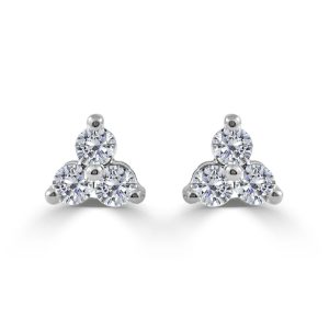 14k White Gold 14 Ctw Diamond Trio Stud Earrings 14k White Gold 14 Ctw Diamond Trio Stud Earrings