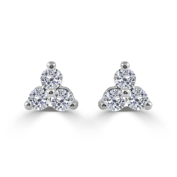 14k White Gold 14 Ctw Diamond Trio Stud Earrings 14k White Gold 14 Ctw Diamond Trio Stud Earrings