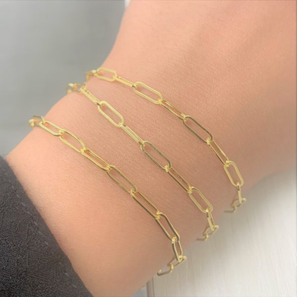 109394 av Paperclip Link Bracelet in 14K Yellow Gold