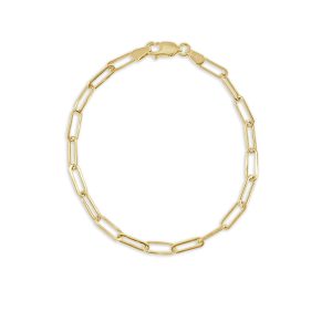 Paperclip Link Bracelet in 14K Yellow Gold Cart