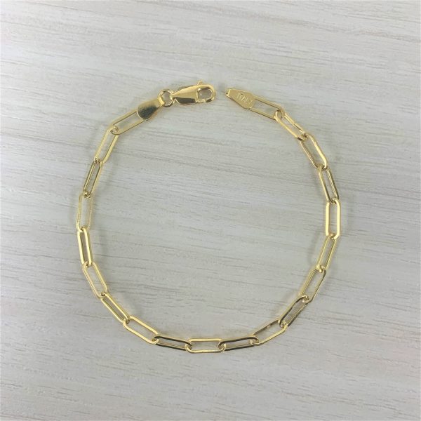 109394 sv Paperclip Link Bracelet in 14K Yellow Gold