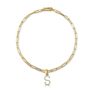 14k Gold Diamond Initial S Link Bracelet Louis Vuitton Handbag Monogram Multicolor Greta Shoulder Bag Noir