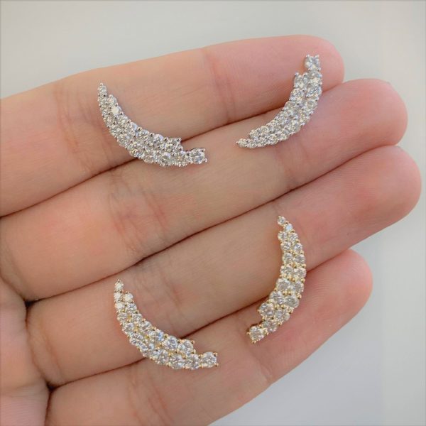 109499 bv Diamond Earring Climbers in 14K Gold