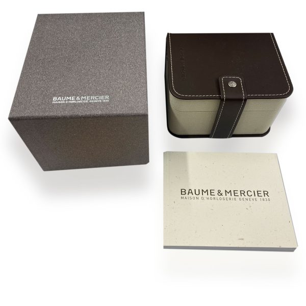 109569 box Baume Mercier Clifton Dual Time MOA10112 Mens Watch in Stainless Steel
