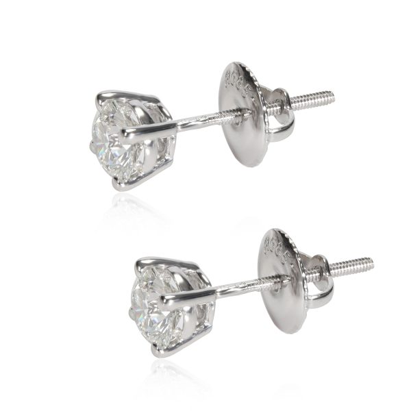 109720 sv Blue Nile Diamond Stud Earring in 14K White Gold GIA Certified E VVS2 080 CTW