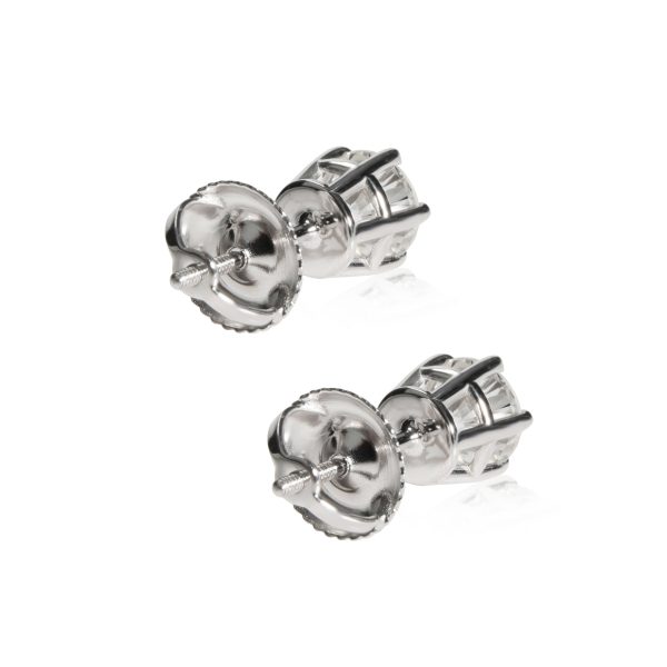 109722 bv IGI Certified Diamond Stud Earring in 18K White Gold F IF 152 CTW