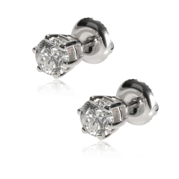 109722 sv IGI Certified Diamond Stud Earring in 18K White Gold F IF 152 CTW