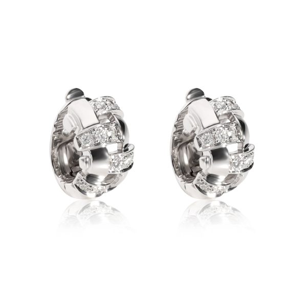 Tiffany Vannerie Basket Weave Huggie Diamond Earrings in 18K White Gold 040ct Tiffany Vannerie Basket Weave Huggie Diamond Earrings in 18K White Gold 040ct