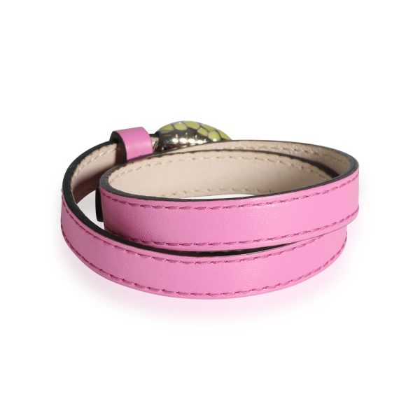 109798 bv 268de0f1 99b5 4136 b156 74a0d24de619 Bulgari Serpentini Forever Bracelet in Pink Leather