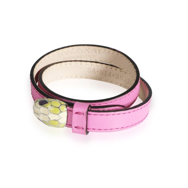 109798 sv a8c0311f da49 45a6 9941 b6879bdaad8c Bulgari Serpentini Forever Bracelet in Pink Leather