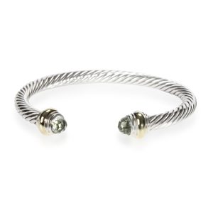 David Yurman Prasiolite Cable Bangle in 14K Yellow GoldSterling Silver Louis Vuitton Pochette Ganju Canvas Shoulder Bag Brown