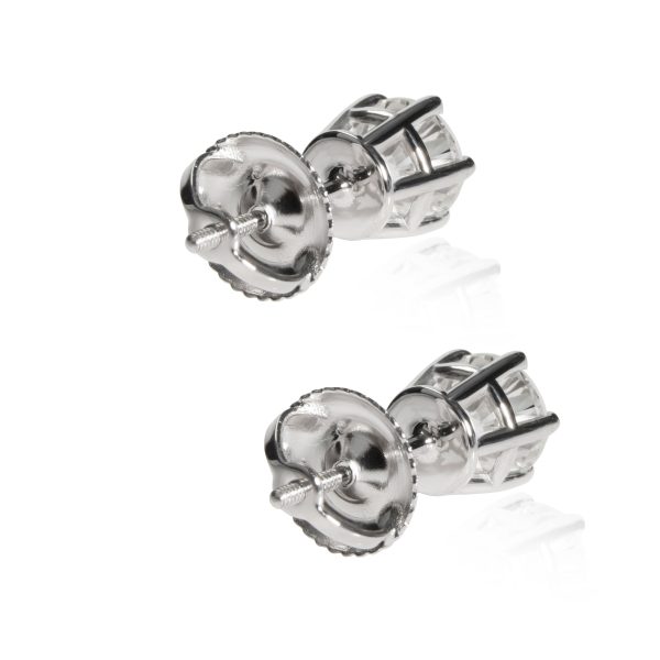 109817 bv 6e08fbd9 bbb1 40df b102 6d97ecf01012 6 Prong Diamond Stud Earring in 14K White Gold G SI2 100 CTW