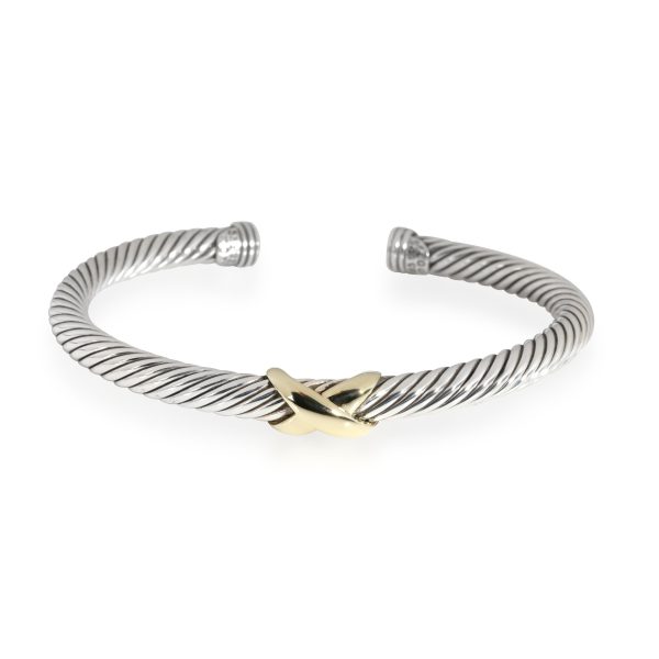 David Yurman X Cable Cuff in 14K Yellow GoldSterling Silver David Yurman X Cable Cuff in 14K Yellow GoldSterling Silver