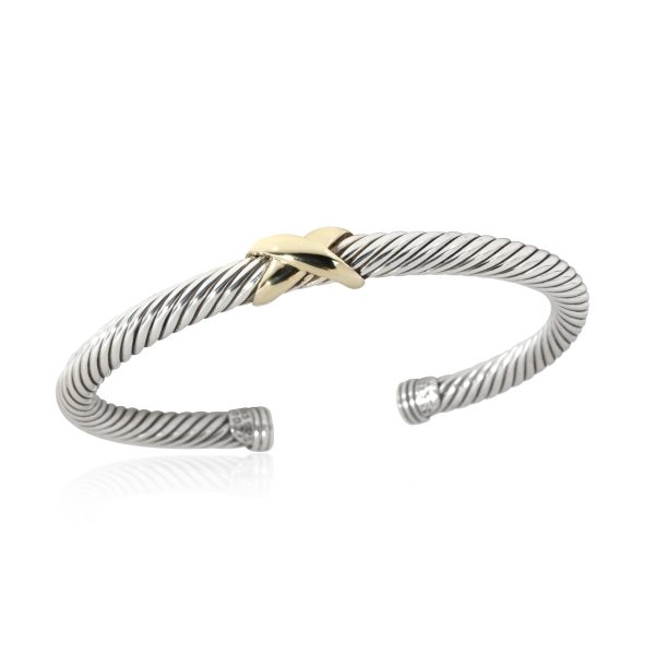 109819 pv 84095848 451f 47a0 826f ab439c8e38d0 David Yurman X Cable Cuff in 14K Yellow GoldSterling Silver