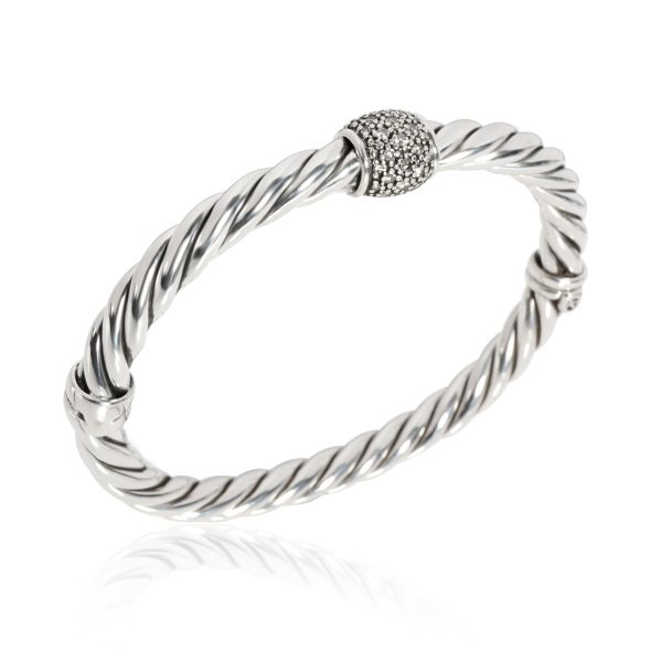 109820 pv David Yurman Cable Diamond Bangle in Sterling Silver 030 CTW