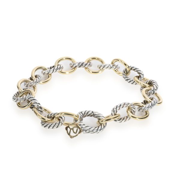 109822 bv 34a6fd14 7783 4c4d b003 8c9a0598ba26 David Yurman Cable Medium Oval Link Bracelet in 18K Yellow GoldSterling Silver