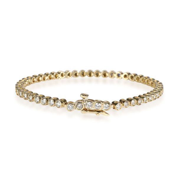 109850 bv Bezel Set Sapphire Diamond Tennis Bracelet in 14K Yellow Gold 295 CTW