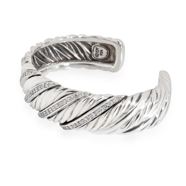 109872 sv David Yurman Diamond Cuff in Sterling Silver 112 CTW