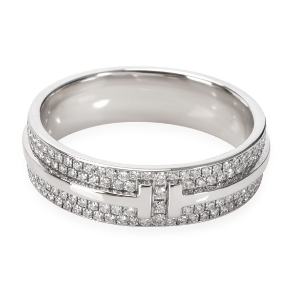 Tiffany Co T Pave Diamond Band in 18K White Gold 057 CTW Tiffany Co T Pave Diamond Band in 18K White Gold 057 CTW